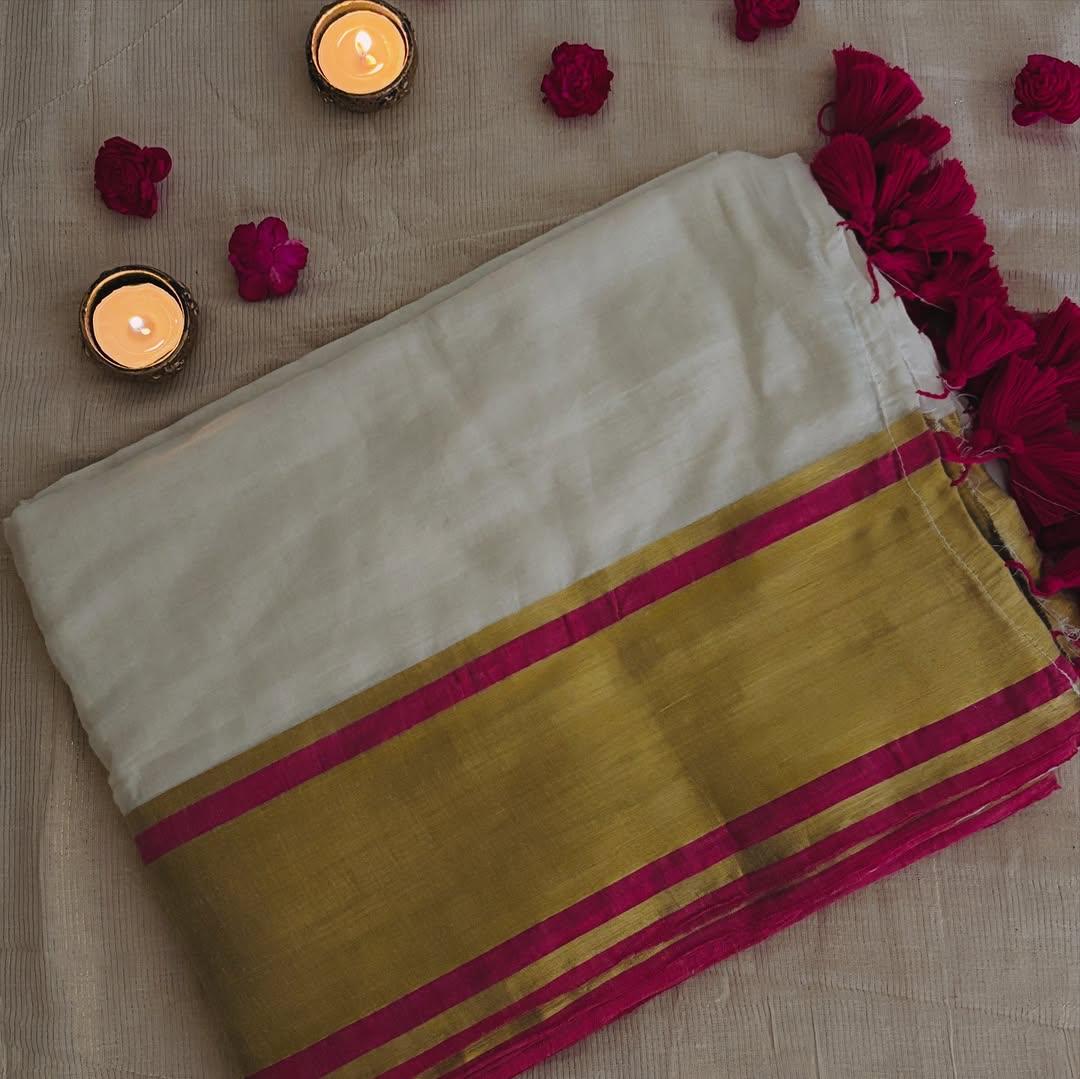 Onam special mul cotton sarees