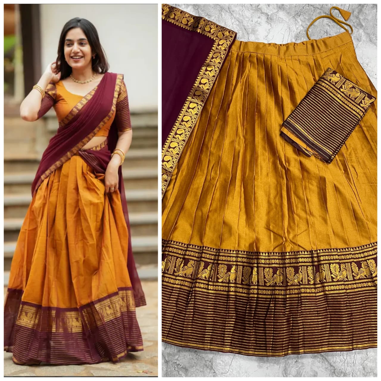 Kanchi cotton silk dhawani