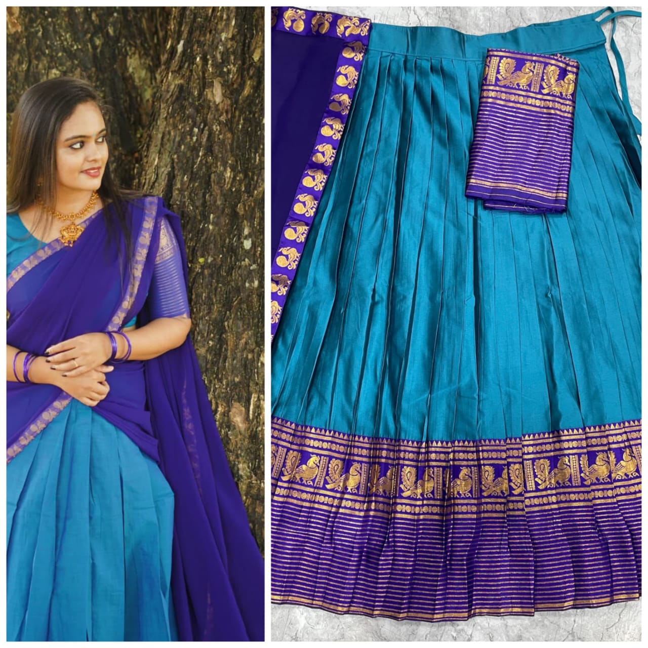 Kanchi cotton silk dhawani
