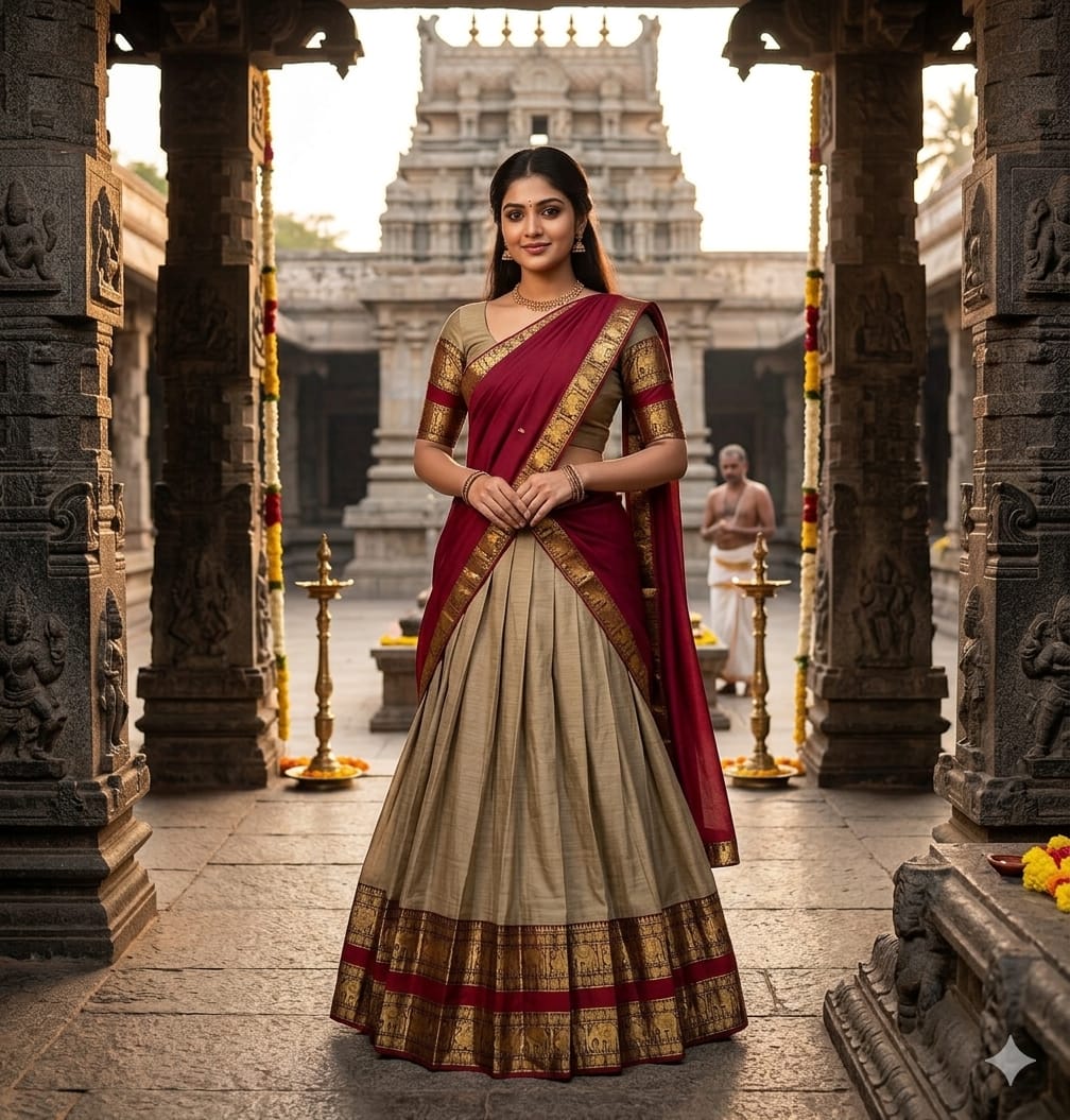 Kanchi cotton silk dhawani