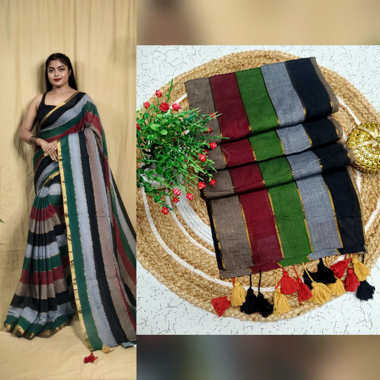 Mul cotton saree