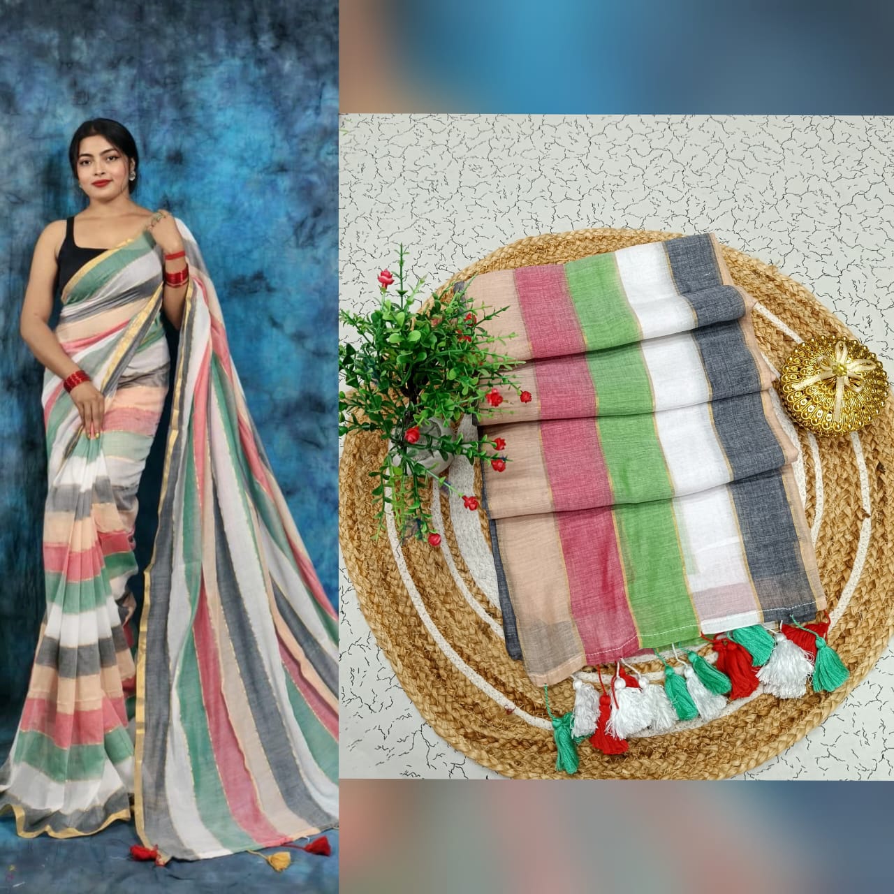 Mul cotton saree