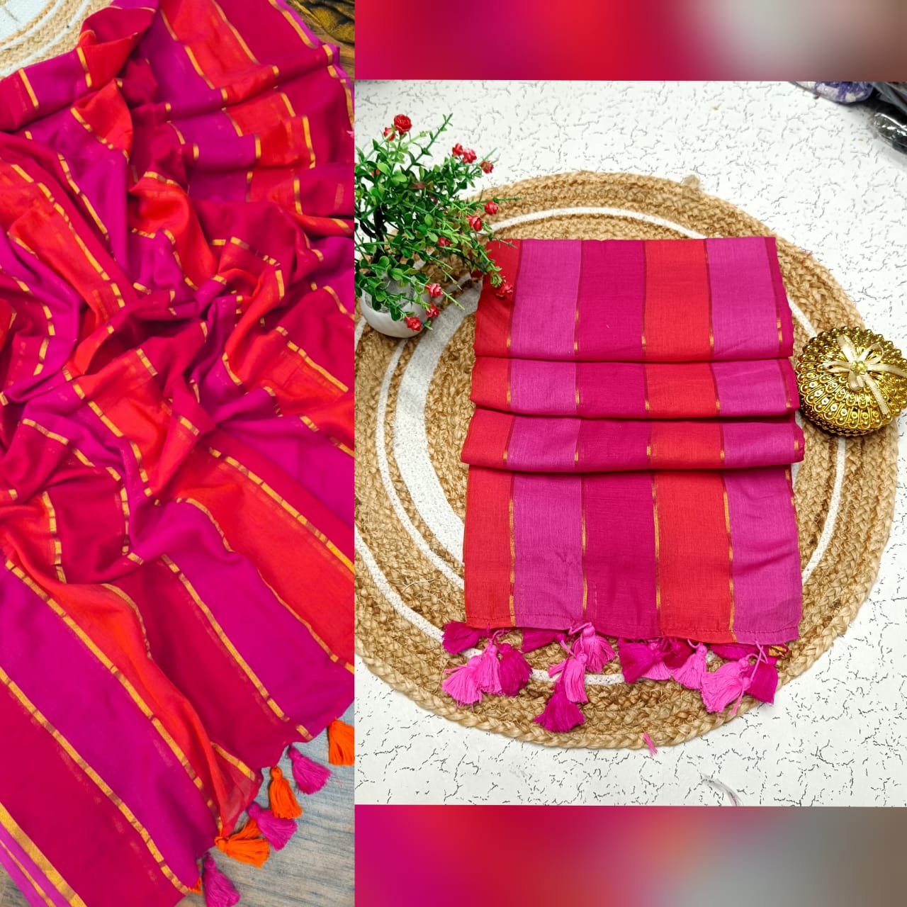 Mul cotton saree