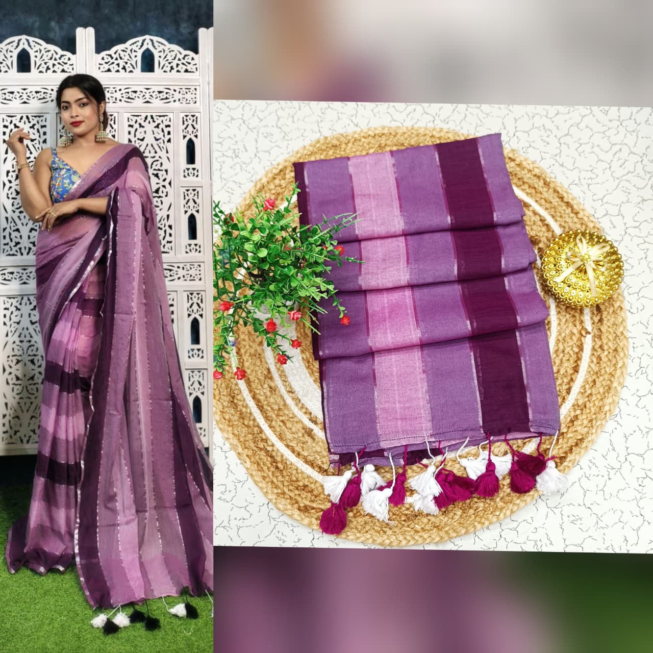 Mul cotton saree