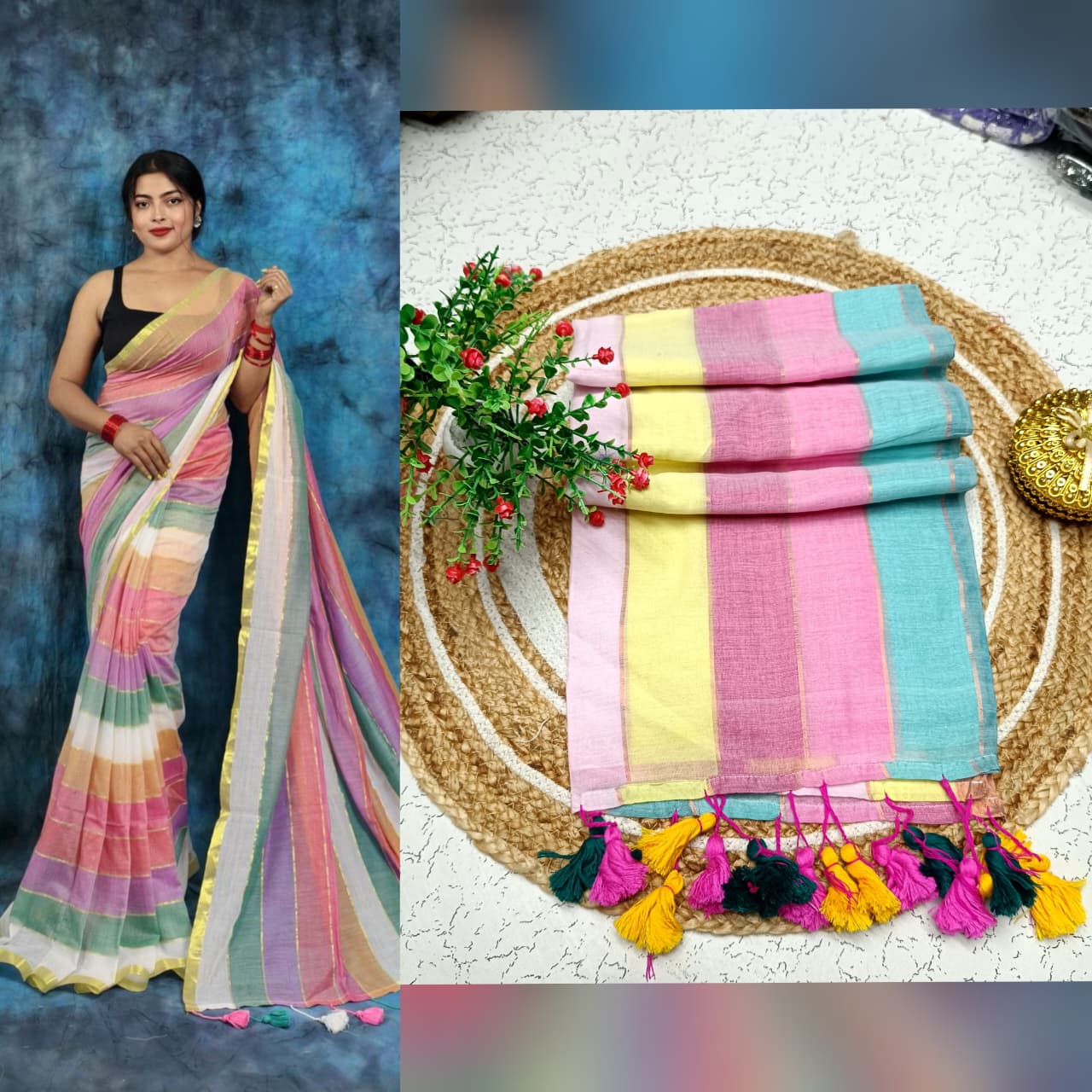 Mul cotton saree