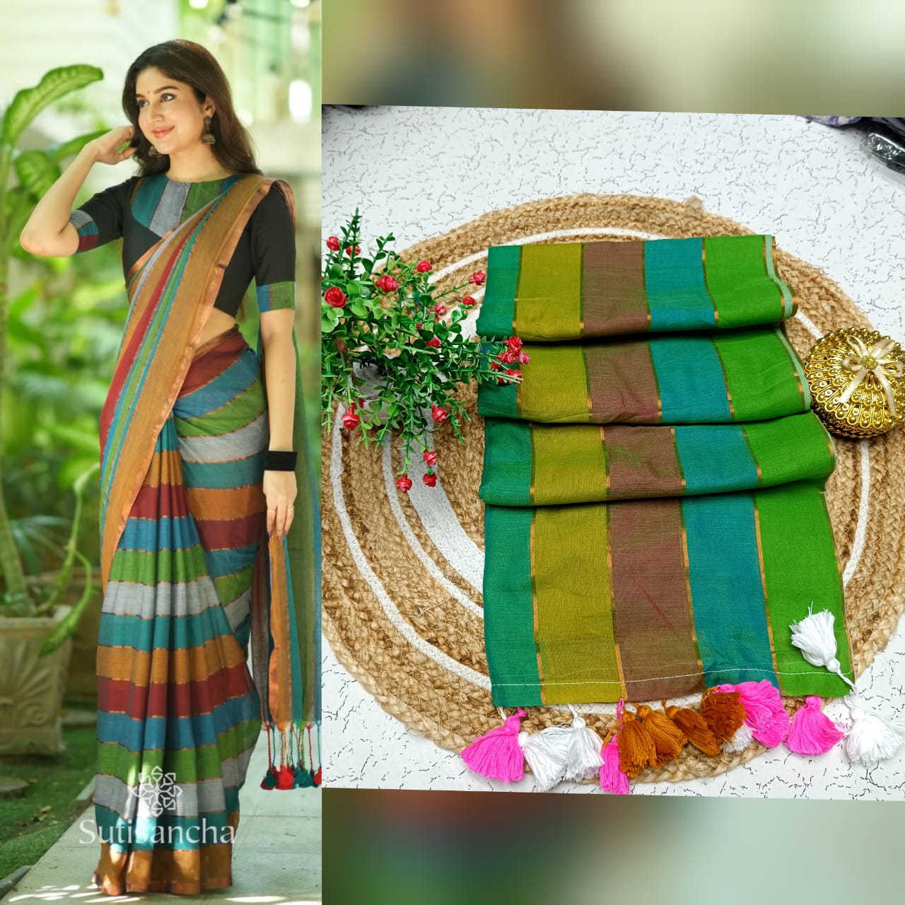 Mul cotton saree